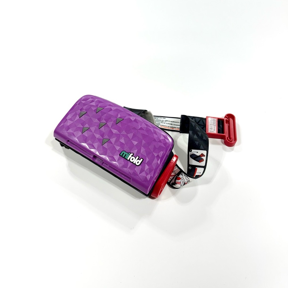 Purple Foldable Travel Booster Seat - Compact Kids Safety Booster